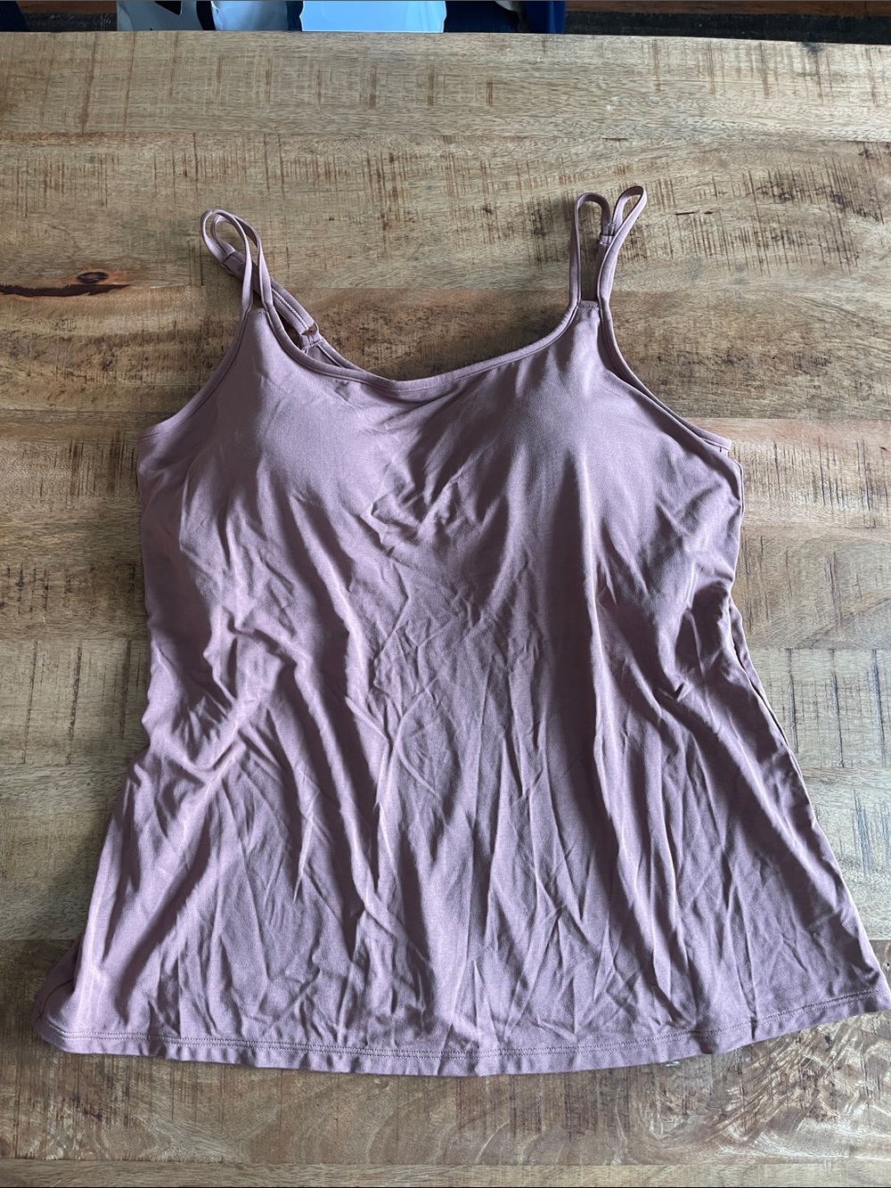 Amoena Valletta Top Mocha Camisole Built-in Bra Tencel Size US 16